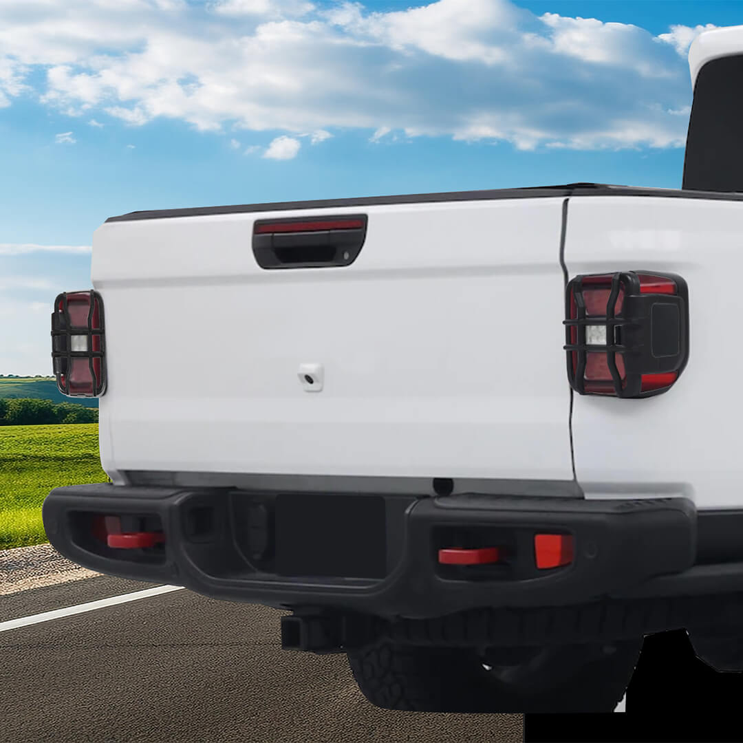 For 2018+ Jeep Gladiator JT Exterior LED Rear Tail Light Guards Cover Trim (4 pcs) - Image 4