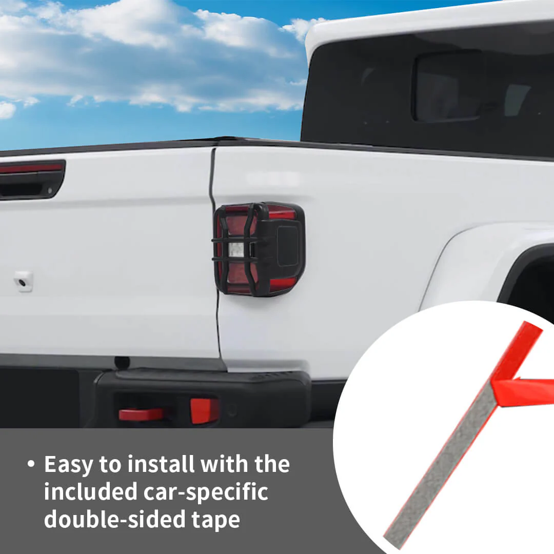 For 2018+ Jeep Gladiator JT Exterior LED Rear Tail Light Guards Cover Trim (4 pcs) - Image 8