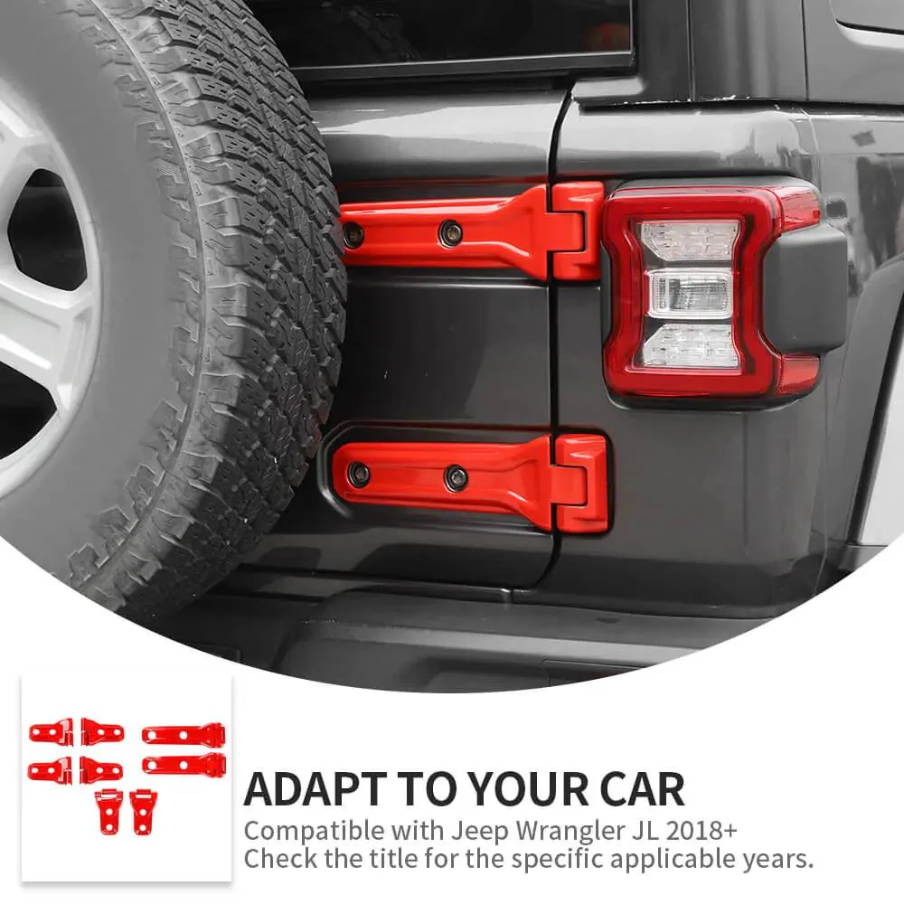 For 2018-2025 Jeep Wrangler JL 8 x Side Door+Hood+Spare Tire Hinge Cover Trim 2Dr - Image 8