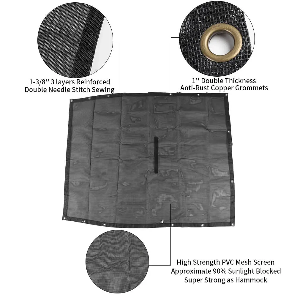 For 2018+ Jeep Wrangler JL 2Door Mesh Shade Top Cover Provides UV Insulation Net Short Size - Image 10