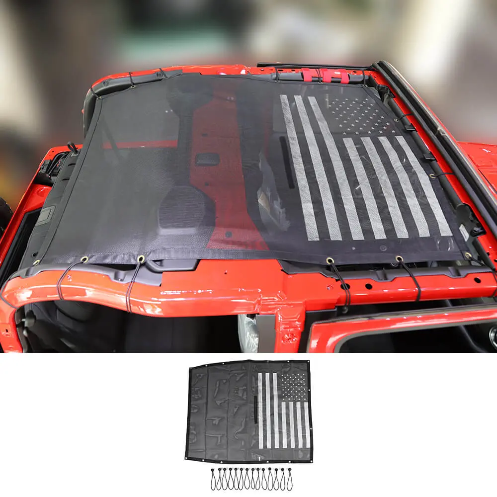 For 2018+ Jeep Wrangler JL 2Door Mesh Shade Top Cover Provides UV Insulation Net Short Size - Image 12