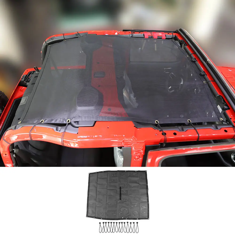 For 2018+ Jeep Wrangler JL 2Door Mesh Shade Top Cover Provides UV Insulation Net Short Size - Image 2