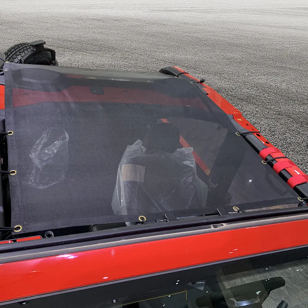 For 2018+ Jeep Wrangler JL 2Door Mesh Shade Top Cover Provides UV Insulation Net Short Size - Image 3
