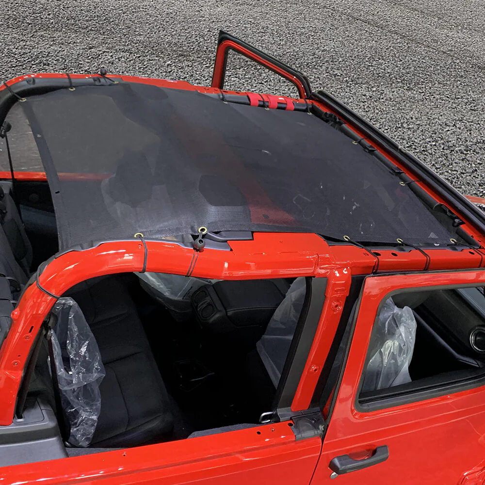 For 2018+ Jeep Wrangler JL 2Door Mesh Shade Top Cover Provides UV Insulation Net Short Size - Image 4