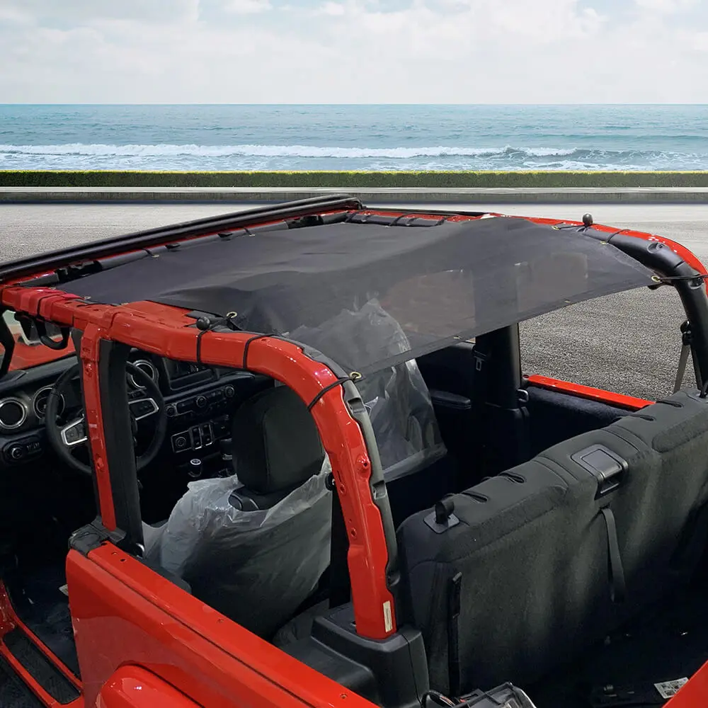 For 2018+ Jeep Wrangler JL 2Door Mesh Shade Top Cover Provides UV Insulation Net Short Size - Image 5