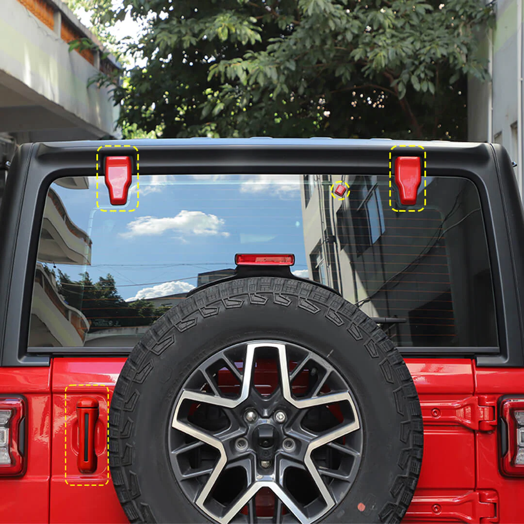 For 2018+ Jeep Wrangler JL 4-Door Version Exterior Car Door Hinge Handle Shell Cover Trim Kit (22 pcs) - Image 17