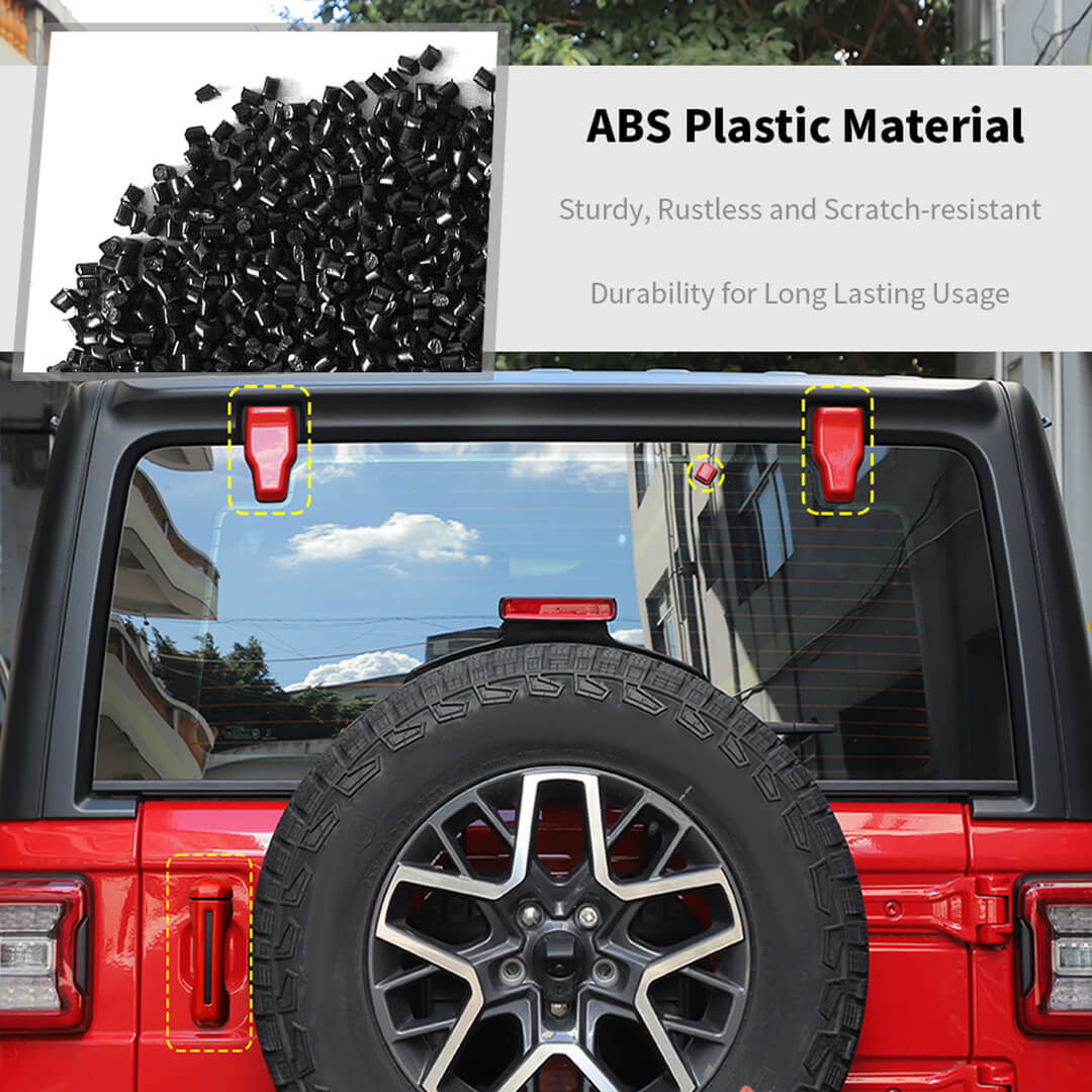 For 2018+ Jeep Wrangler JL 4-Door Version Exterior Car Door Hinge Handle Shell Cover Trim Kit (22 pcs) - Image 19