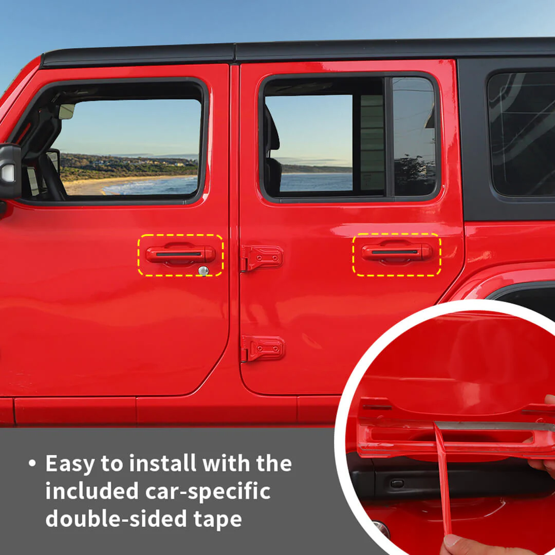 For 2018+ Jeep Wrangler JL 4-Door Version Exterior Car Door Hinge Handle Shell Cover Trim Kit (22 pcs) - Image 20