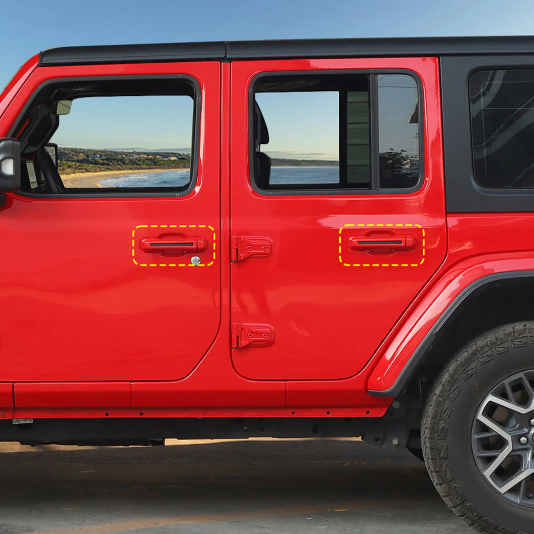 For 2018+ Jeep Wrangler JL 4-Door Version Exterior Car Door Hinge Handle Shell Cover Trim Kit (22 pcs) - Image 9