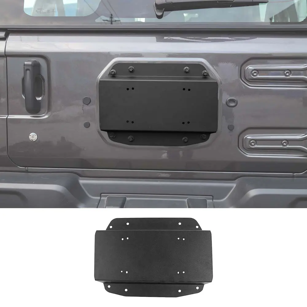 For 2018+ Jeep Wrangler JL Car Tailgate Spare Exhaust Tire License Plate Base