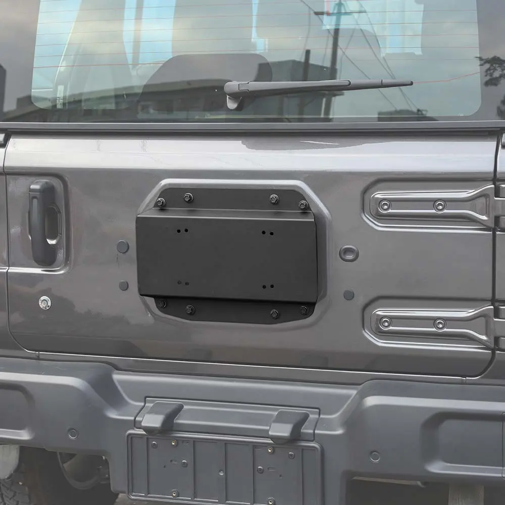 For 2018+ Jeep Wrangler JL Car Tailgate Spare Exhaust Tire License Plate Base - Image 2