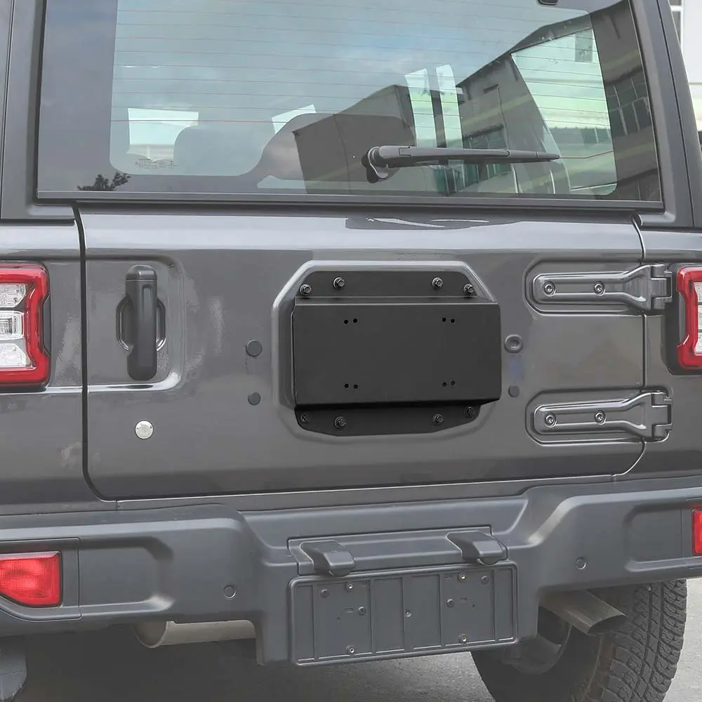 For 2018+ Jeep Wrangler JL Car Tailgate Spare Exhaust Tire License Plate Base - Image 3