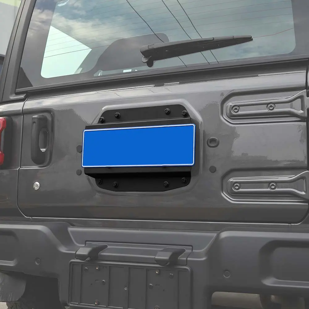 For 2018+ Jeep Wrangler JL Car Tailgate Spare Exhaust Tire License Plate Base - Image 4