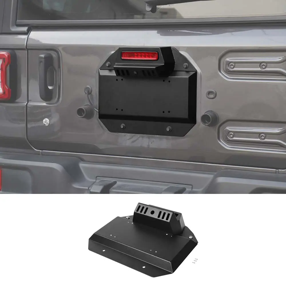 For 2018+ Jeep Wrangler JL Car Tailgate Spare Exhaust Tire License Plate Base - Image 7