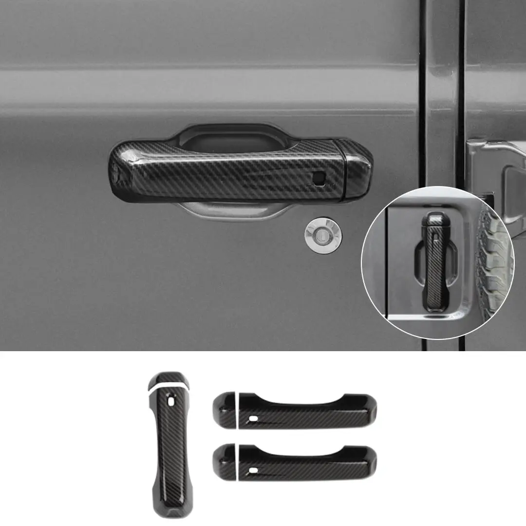 For 2018+ Jeep Wrangler JL Exterior Door Tailgate Handle Cover Trim Shell (3 pcs)