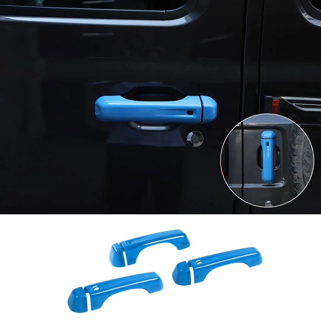For 2018+ Jeep Wrangler JL Exterior Door Tailgate Handle Cover Trim Shell (3 pcs) - Image 15