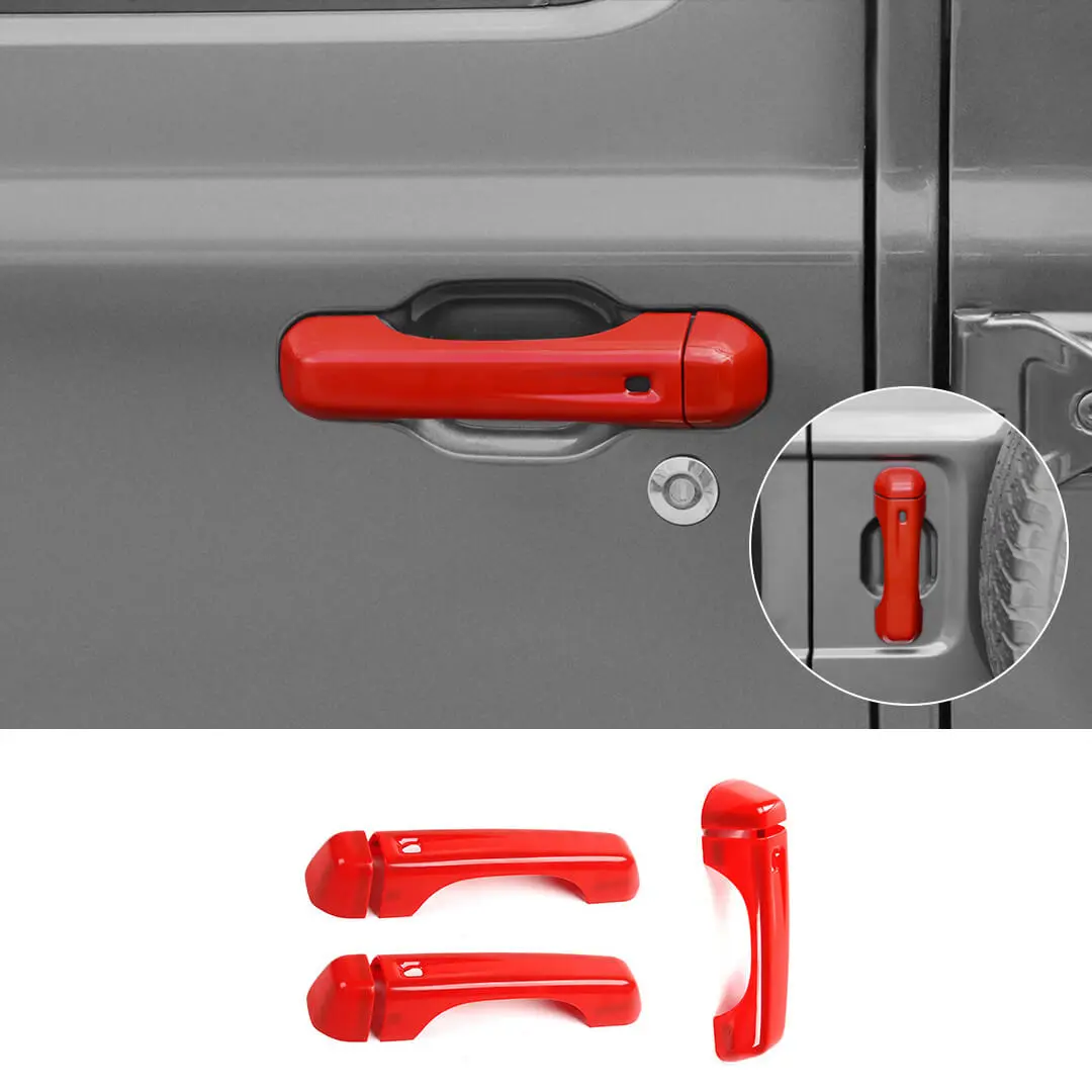 For 2018+ Jeep Wrangler JL Exterior Door Tailgate Handle Cover Trim Shell (3 pcs) - Image 18