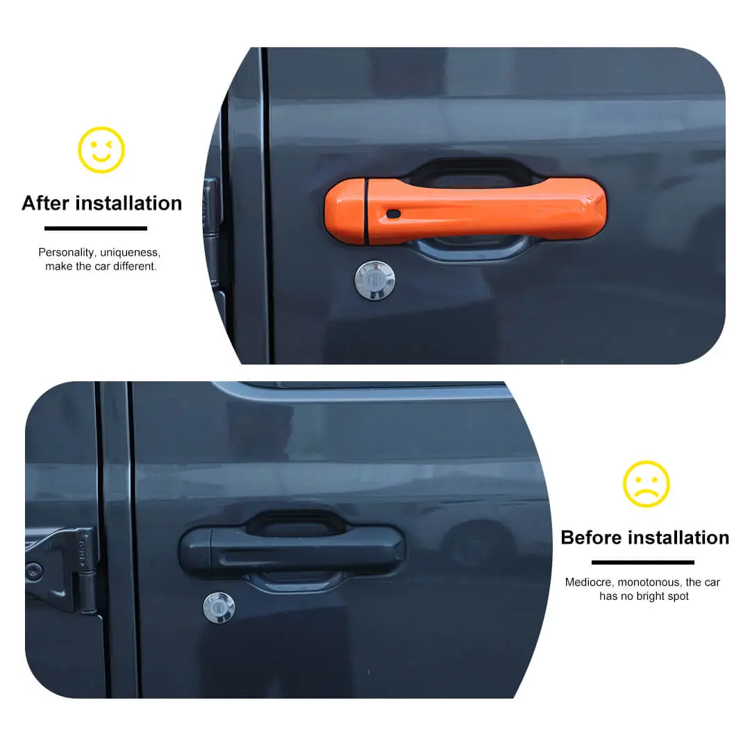 For 2018+ Jeep Wrangler JL Exterior Door Tailgate Handle Cover Trim Shell (3 pcs) - Image 2