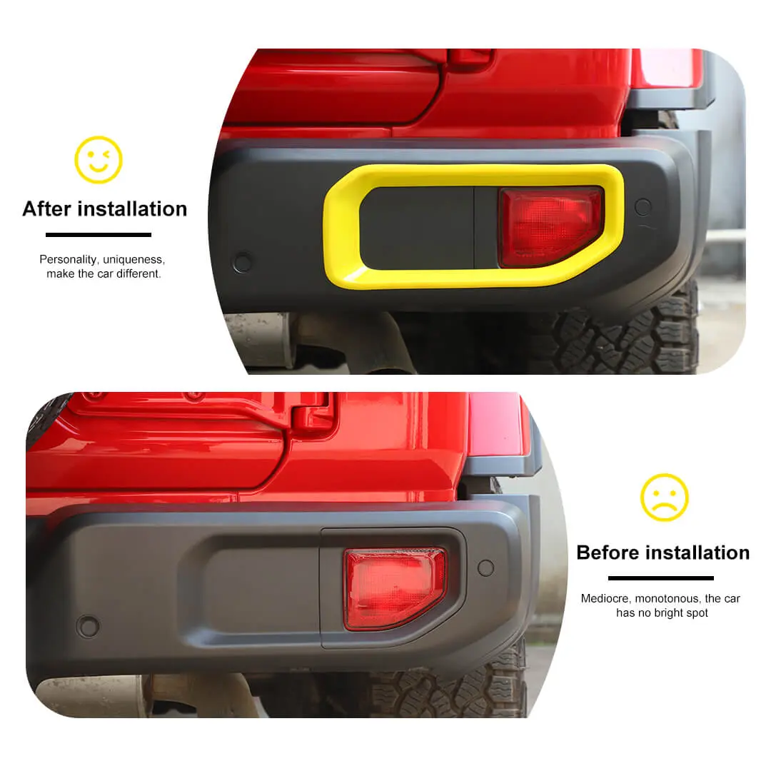 For 2018+ Jeep Wrangler JL Exterior Rear Fog Light Frame Trim Cover (2 pcs) - Image 2