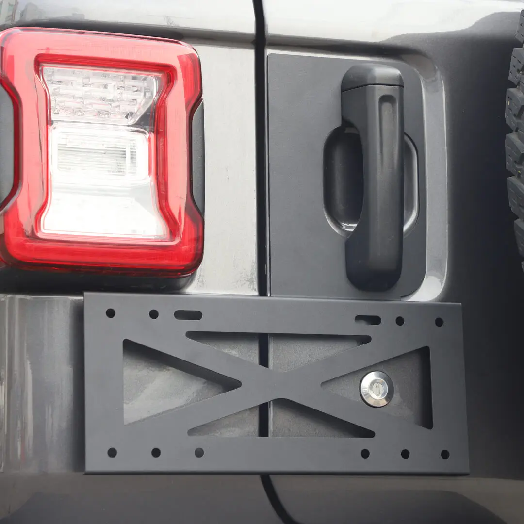 For 2018+ Jeep Wrangler JL Exterior Rear Tailgate Door Handle License Plate Holder Bracket - Image 4
