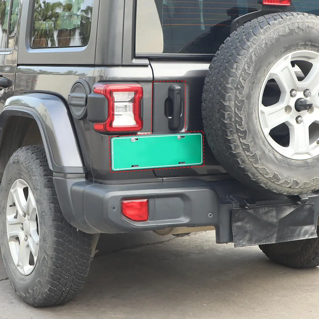 For 2018+ Jeep Wrangler JL Exterior Rear Tailgate Door Handle License Plate Holder Bracket - Image 5