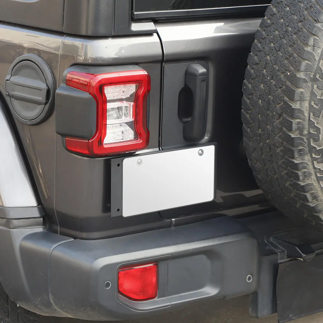 For 2018+ Jeep Wrangler JL Exterior Rear Tailgate Door Handle License Plate Holder Bracket - Image 6
