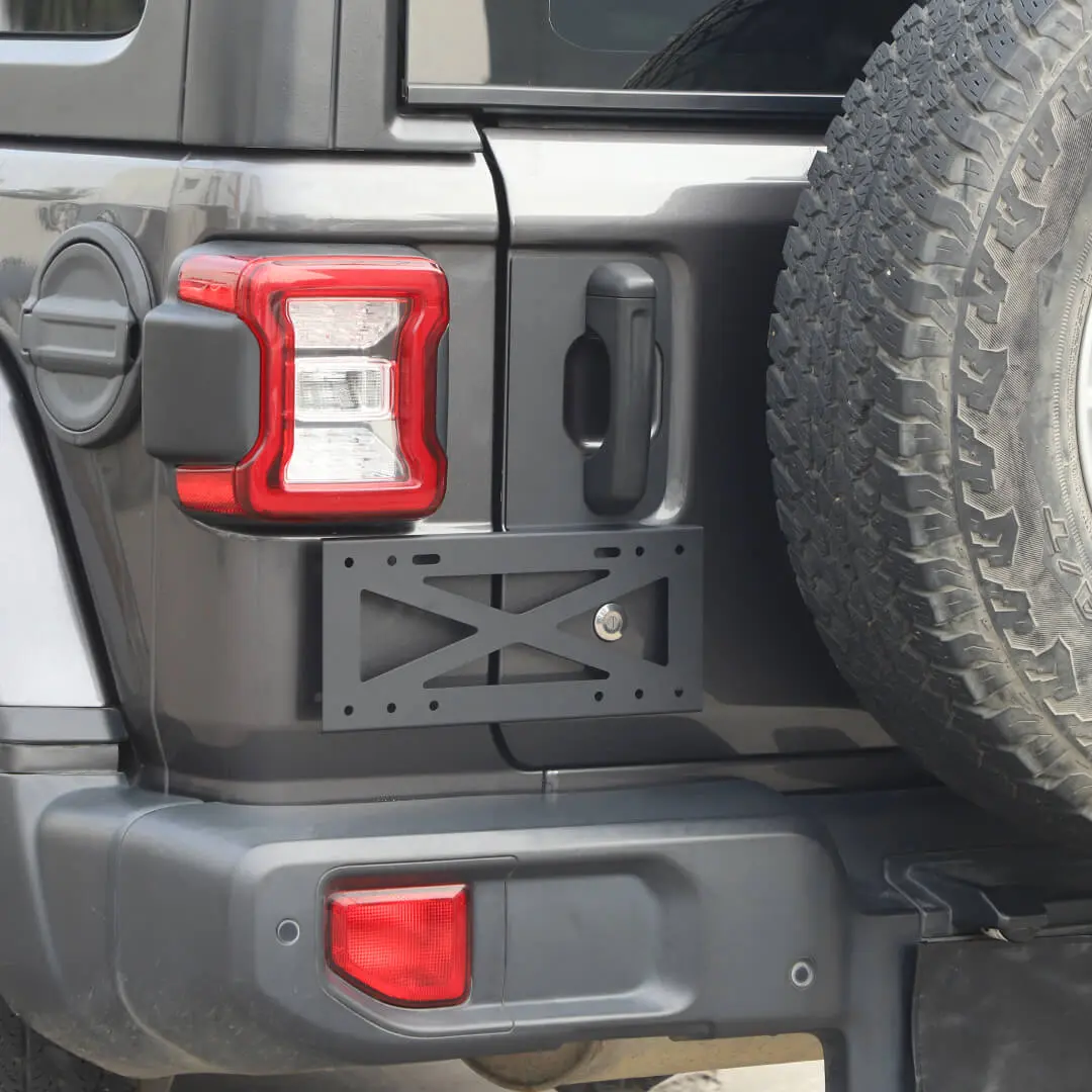 For 2018+ Jeep Wrangler JL Exterior Rear Tailgate Door Handle License Plate Holder Bracket - Image 7