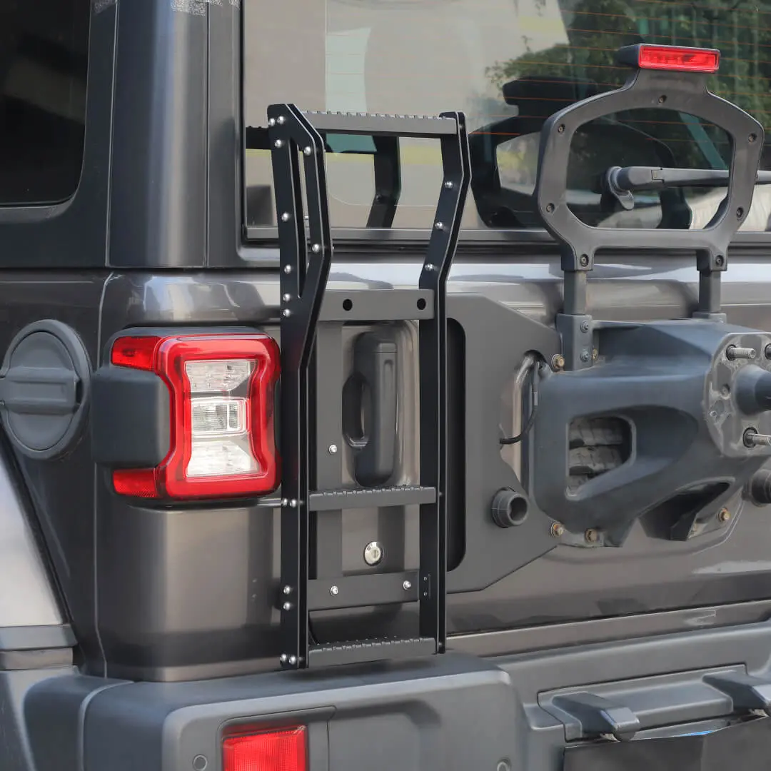 For 2018+ Jeep Wrangler JL Exterior Tailgate Ladders Rear Gate Roof Climbing Ladder Rack Accessories - Image 4