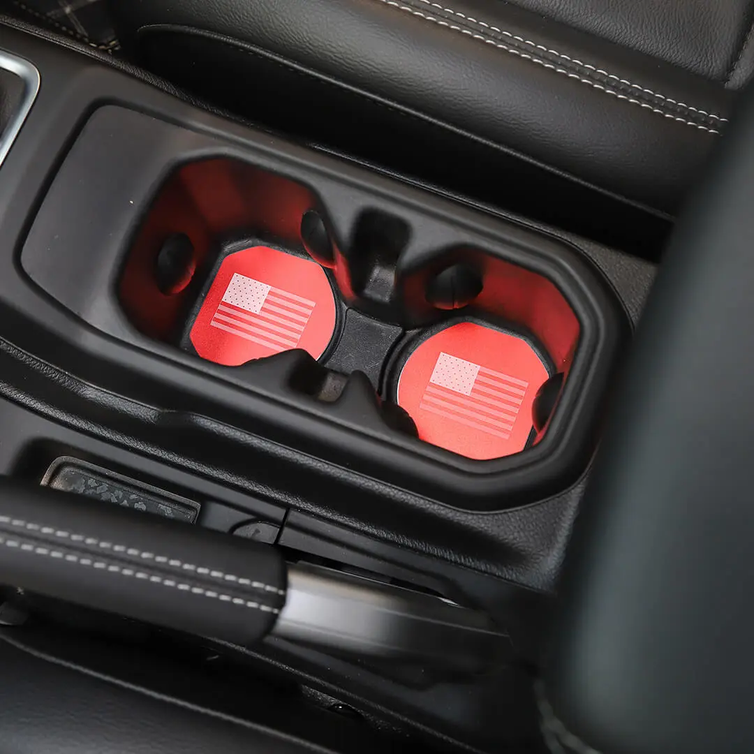 For 2018+ Jeep Wrangler JL Front & Rear Cup Holder Insert Mat Coaster Trim Cover (5 pcs) - Image 5