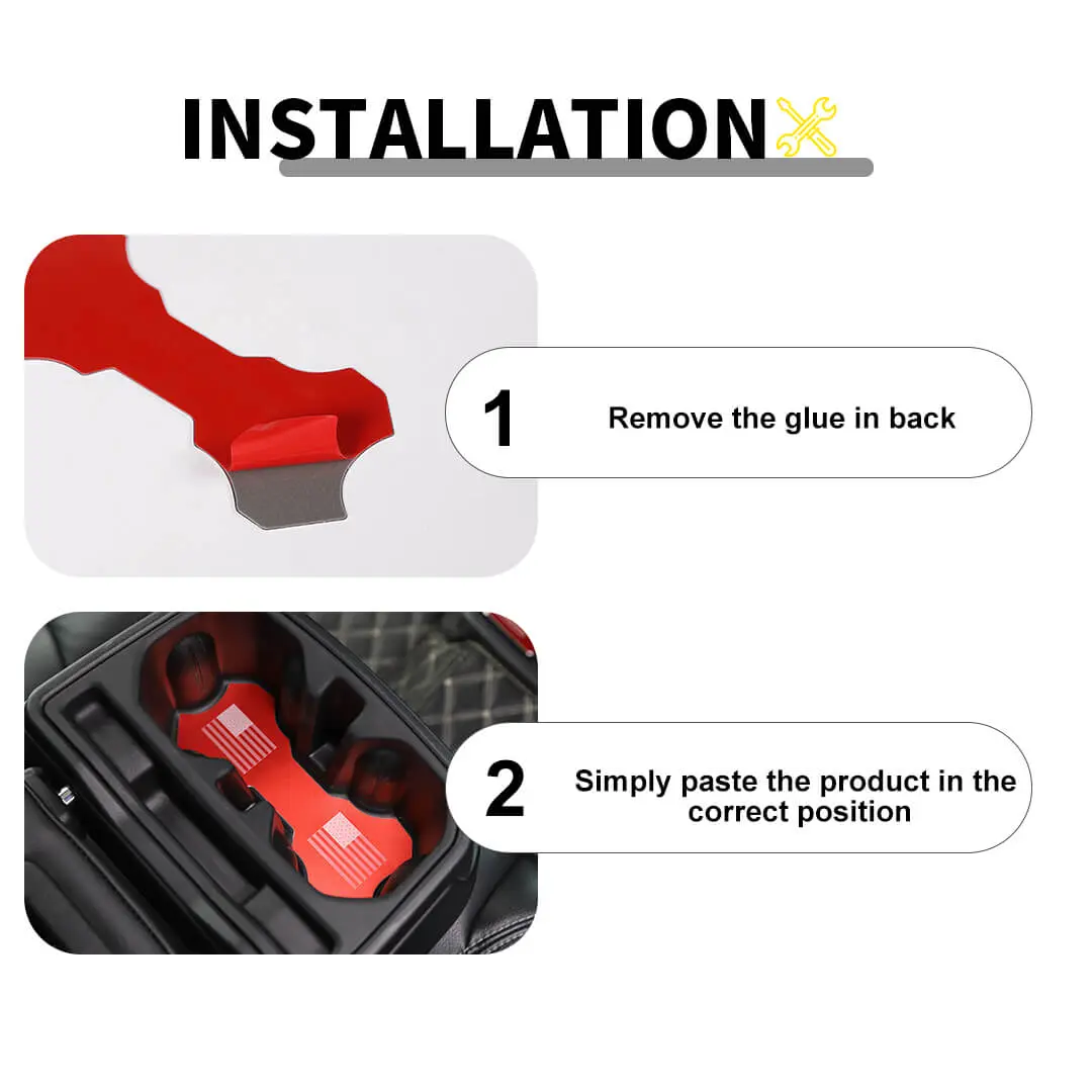 For 2018+ Jeep Wrangler JL Front & Rear Cup Holder Insert Mat Coaster Trim Cover (5 pcs) - Image 8