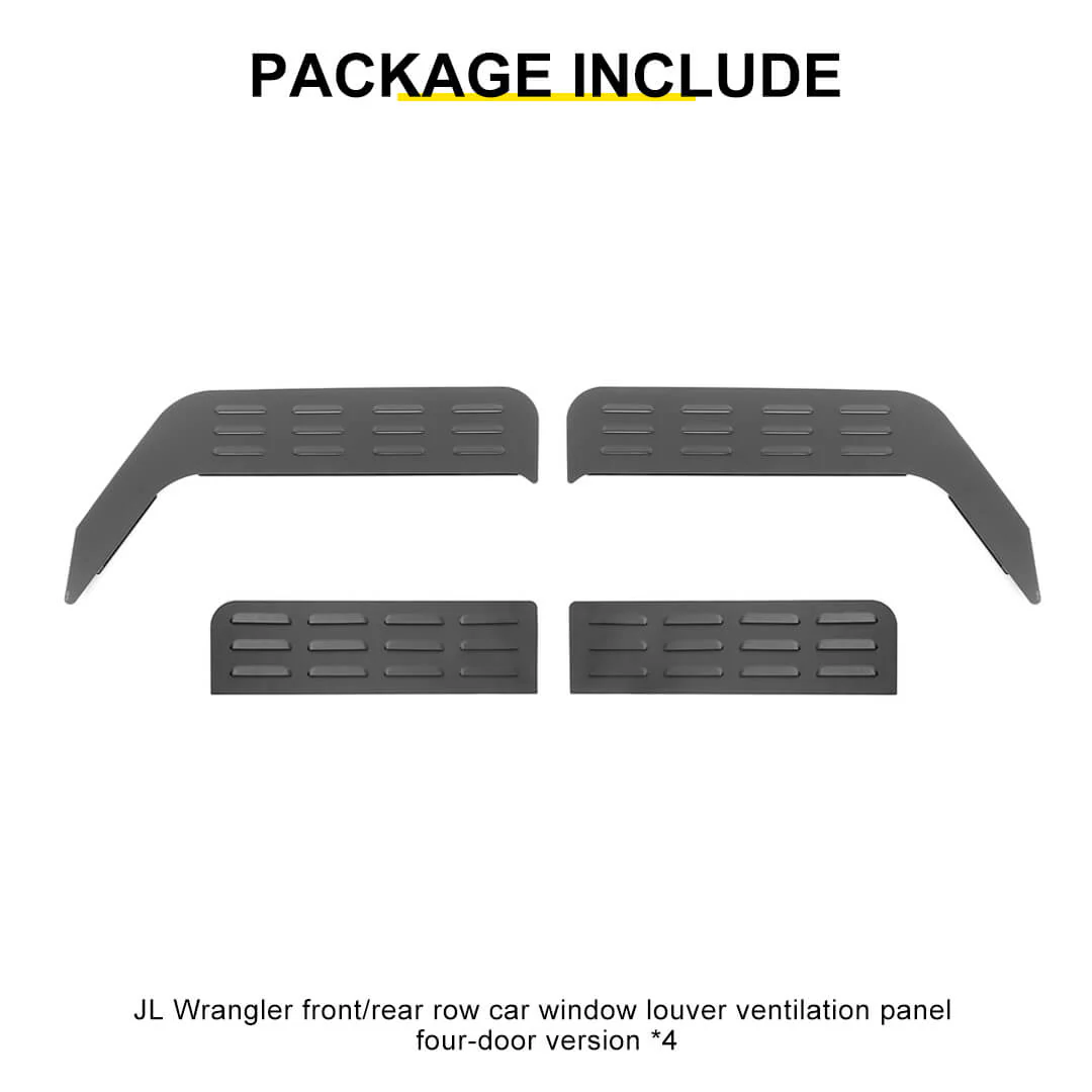 For 2018+ Jeep Wrangler JL Front Rear Window Louver Vent Rear Window Blinds Kit (4 pcs) - Image 13