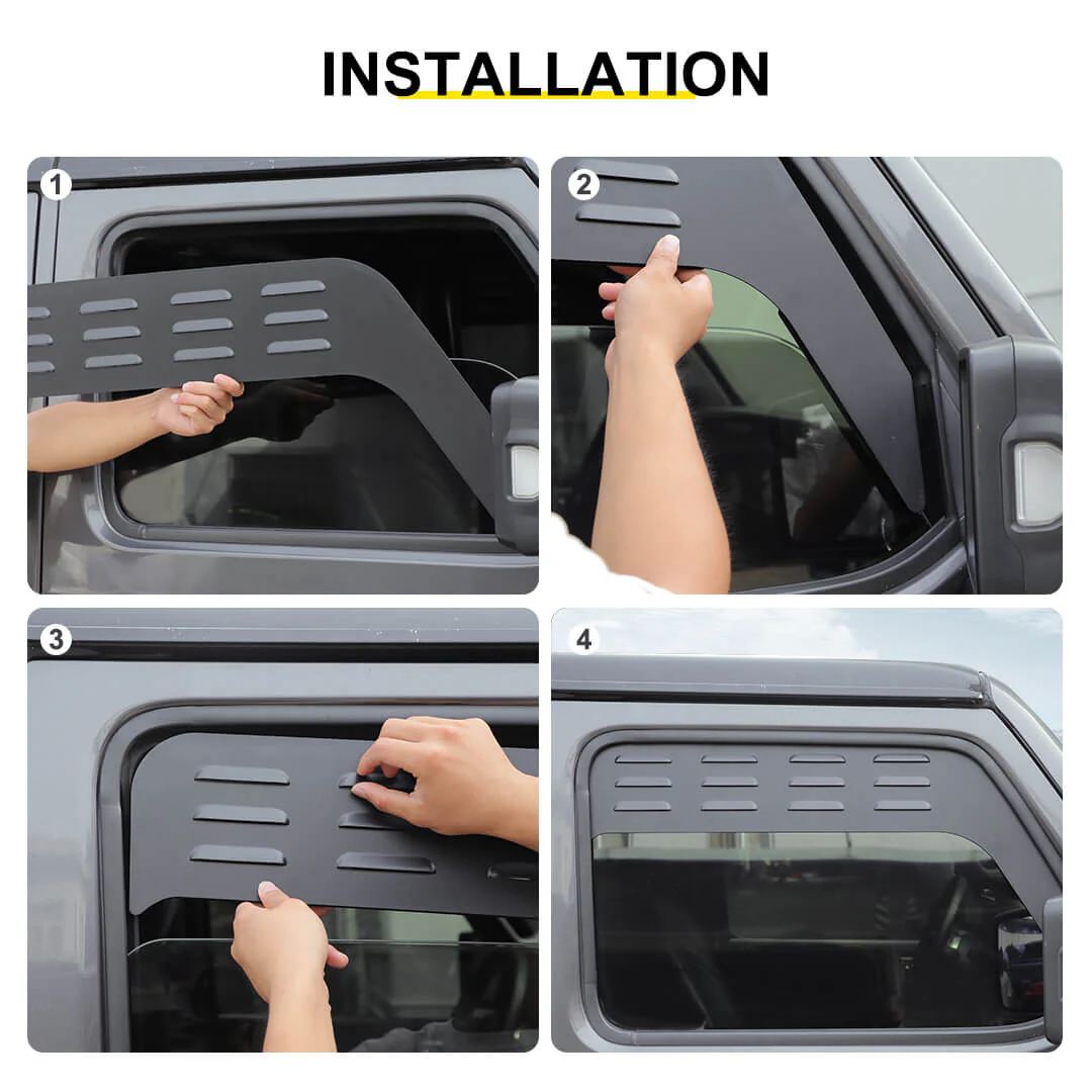 For 2018+ Jeep Wrangler JL Front Rear Window Louver Vent Rear Window Blinds Kit (4 pcs) - Image 8