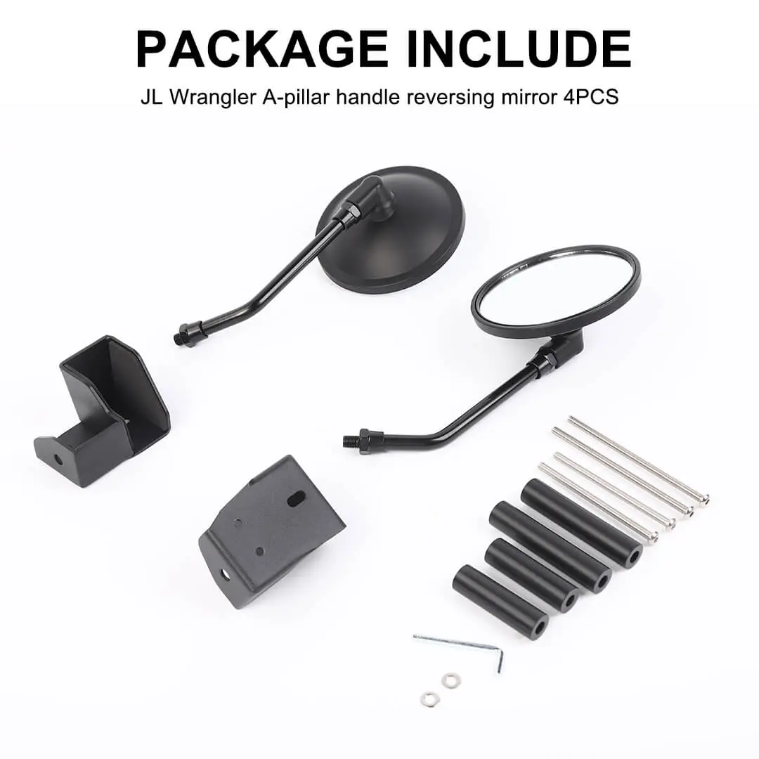 For 2018+ Jeep Wrangler JL & Gladiator JT A-Pillar Grab Handle Rear View Mirrors (2 pcs) - Image 10