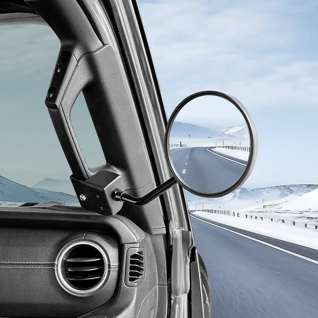For 2018+ Jeep Wrangler JL & Gladiator JT A-Pillar Grab Handle Rear View Mirrors (2 pcs) - Image 3