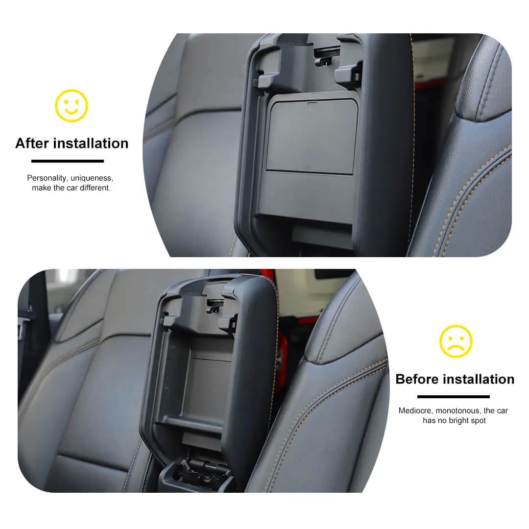 For 2018+ Jeep Wrangler JL & Gladiator JT Armrest Hidden Storage Box Organizer Secret Tray Fold - Image 2