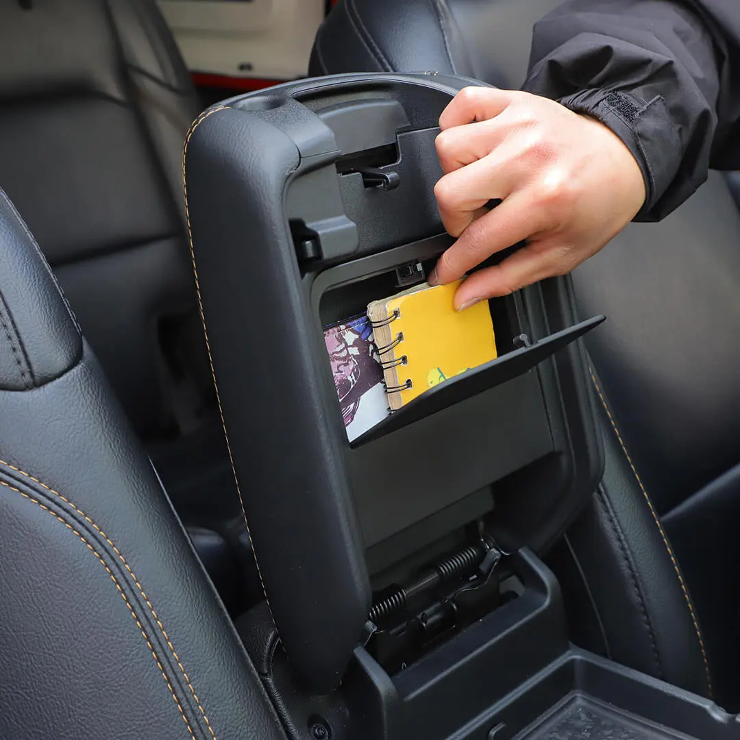 For 2018+ Jeep Wrangler JL & Gladiator JT Armrest Hidden Storage Box Organizer Secret Tray Fold - Image 6