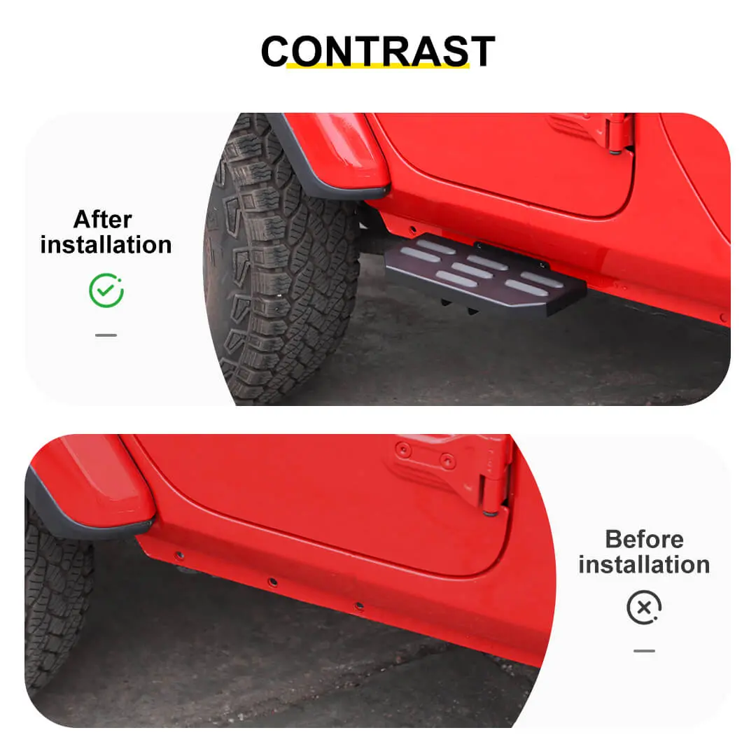 For 2018+ Jeep Wrangler JL & Gladiator JT Car Door Foot Step Pedal Accessories - Image 2
