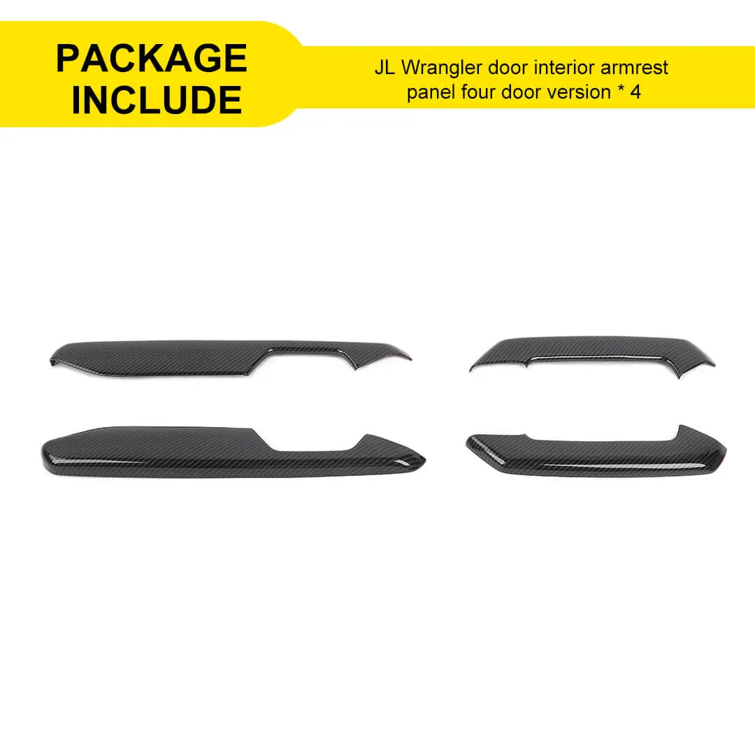 For 2018+ Jeep Wrangler JL & Gladiator JT Door Armrest Handle Panel Guard Trim Cover (4 pcs) - Image 11