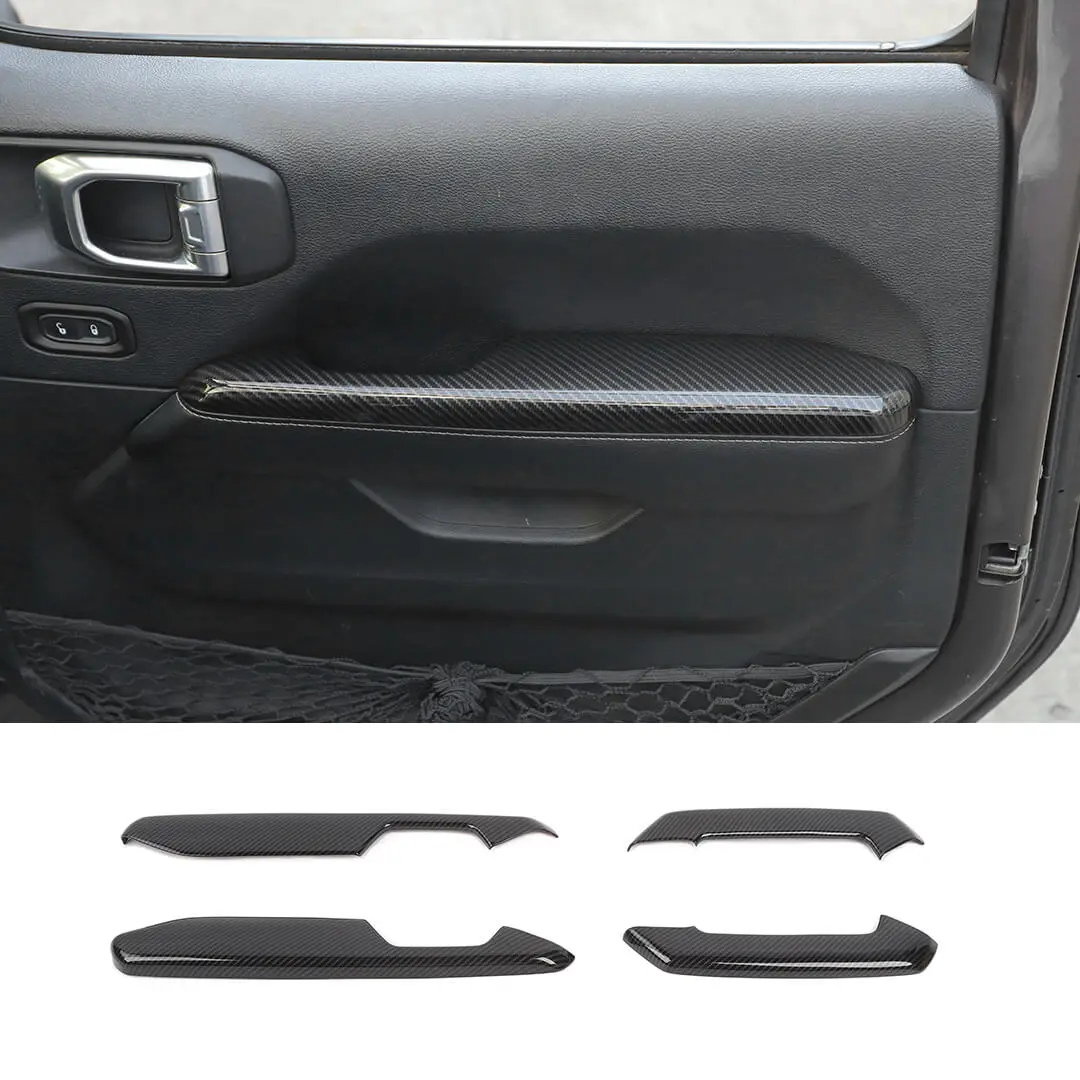 For 2018+ Jeep Wrangler JL & Gladiator JT Door Armrest Handle Panel Guard Trim Cover (4 pcs) - Image 12