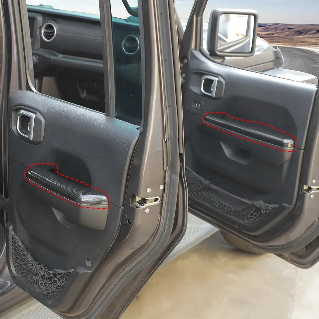 For 2018+ Jeep Wrangler JL & Gladiator JT Door Armrest Handle Panel Guard Trim Cover (4 pcs) - Image 4