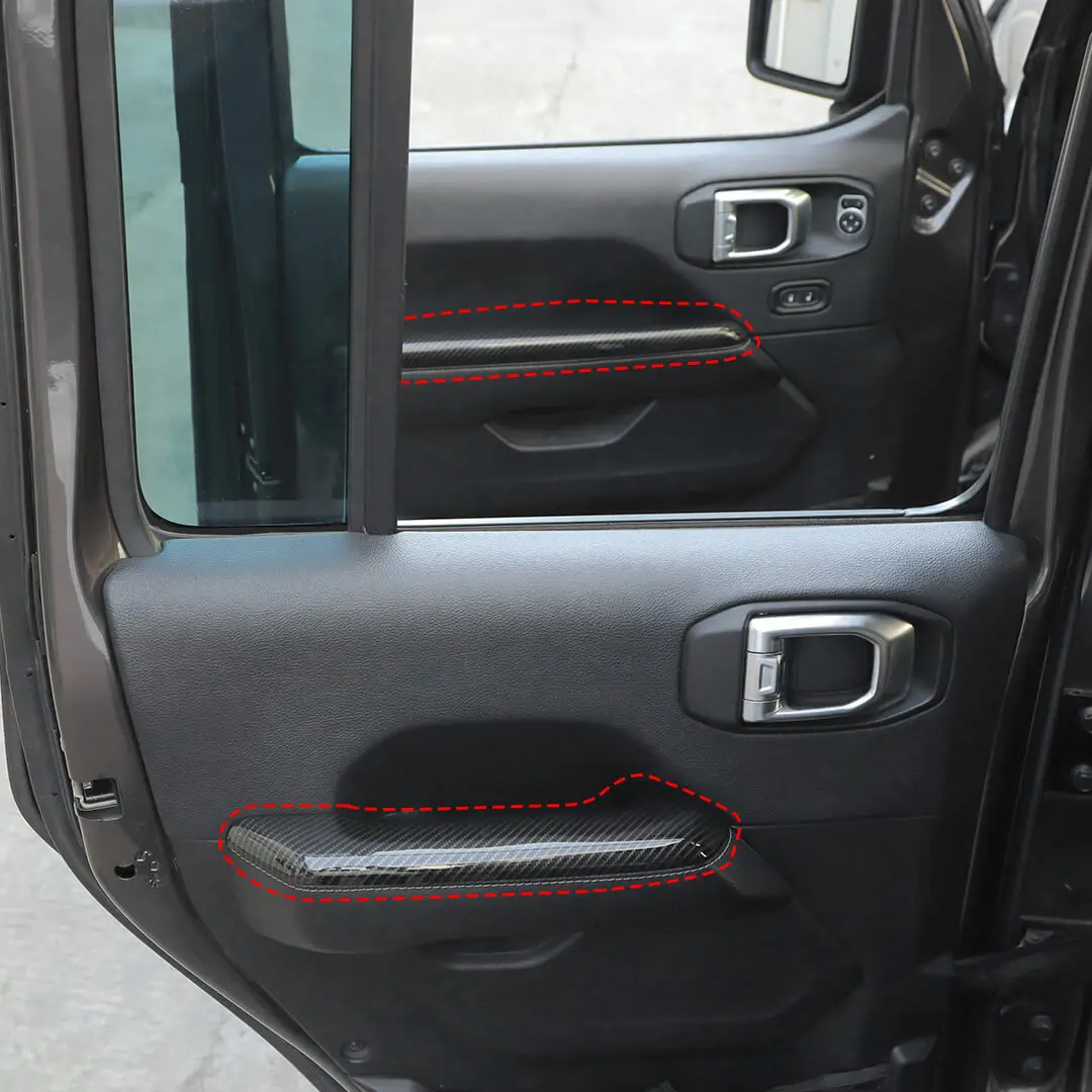 For 2018+ Jeep Wrangler JL & Gladiator JT Door Armrest Handle Panel Guard Trim Cover (4 pcs) - Image 5