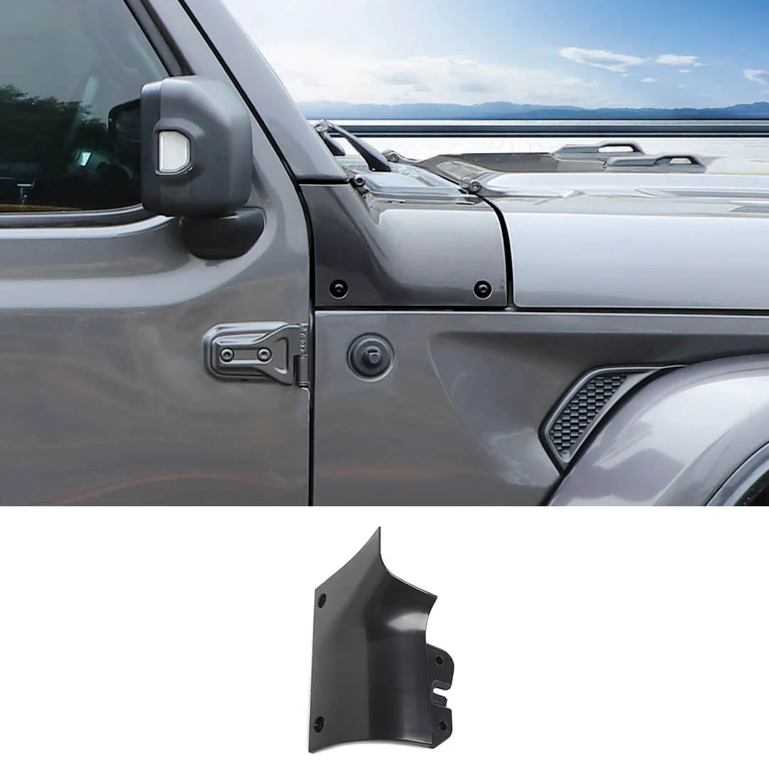 For 2018+ Jeep Wrangler JL & Gladiator JT Engine Hood Wrap Angle A-pillar Corner Trim Cover - Image 11