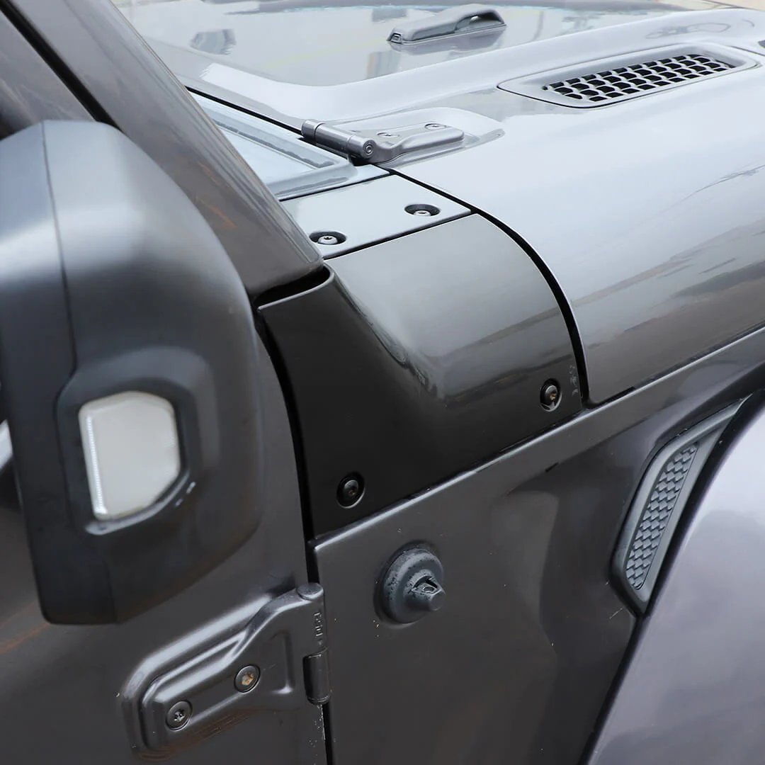 For 2018+ Jeep Wrangler JL & Gladiator JT Engine Hood Wrap Angle A-pillar Corner Trim Cover - Image 5