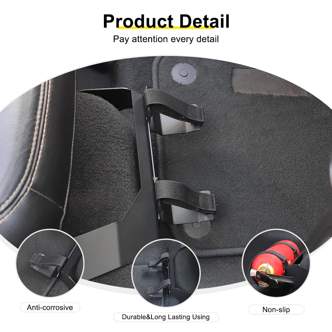 for 2018+ Jeep Wrangler JL & Gladiator JT Fire Extinguisher Holder Bracket Under Seat Mounting Kit - Image 9
