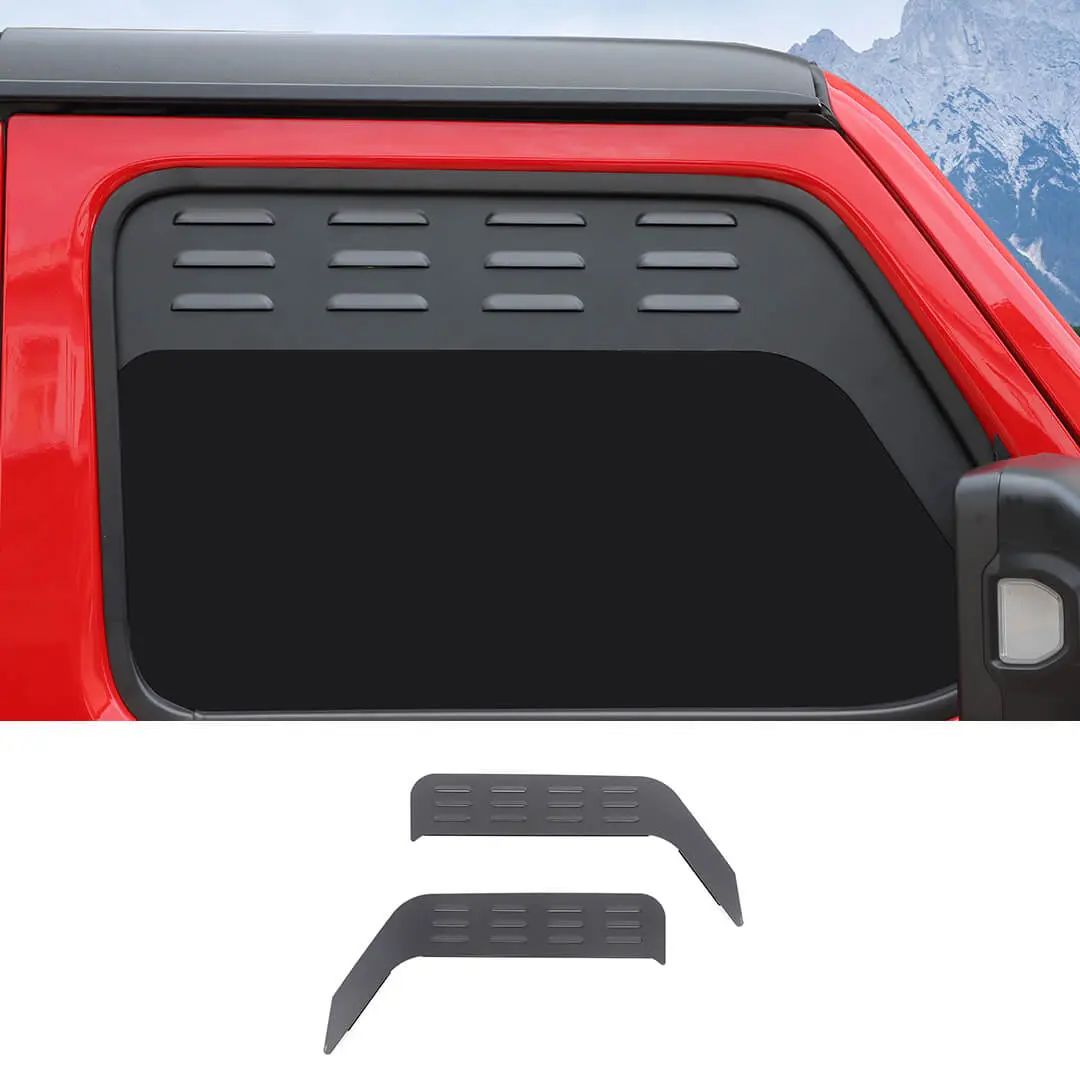 For 2018+ Jeep Wrangler JL & Gladiator JT Front Door Window Louver Air Vent Panel Cover (2 pcs)