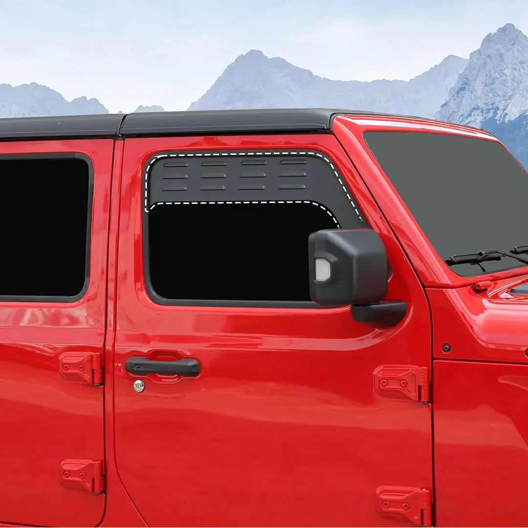 For 2018+ Jeep Wrangler JL & Gladiator JT Front Door Window Louver Air Vent Panel Cover (2 pcs) - Image 3