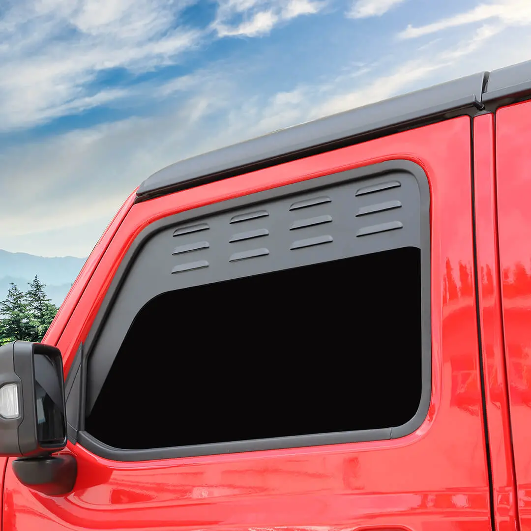 For 2018+ Jeep Wrangler JL & Gladiator JT Front Door Window Louver Air Vent Panel Cover (2 pcs) - Image 4