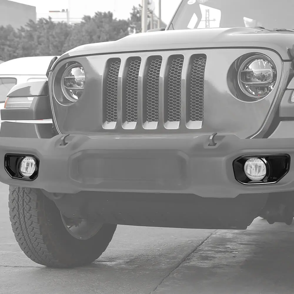 For 2018+ Jeep Wrangler JL/Gladiator JT Front Fog Lamp Light Trim Bezels C-Style - Image 4