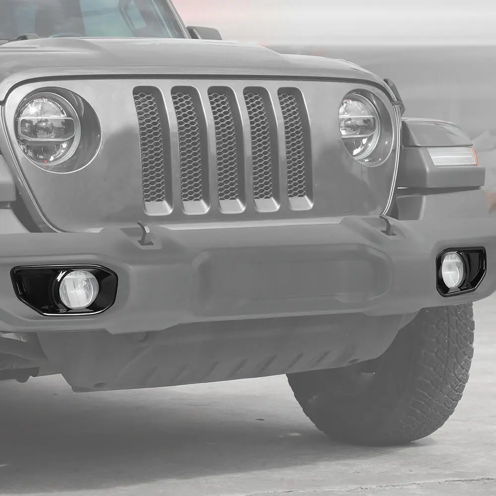 For 2018+ Jeep Wrangler JL/Gladiator JT Front Fog Lamp Light Trim Bezels C-Style - Image 5
