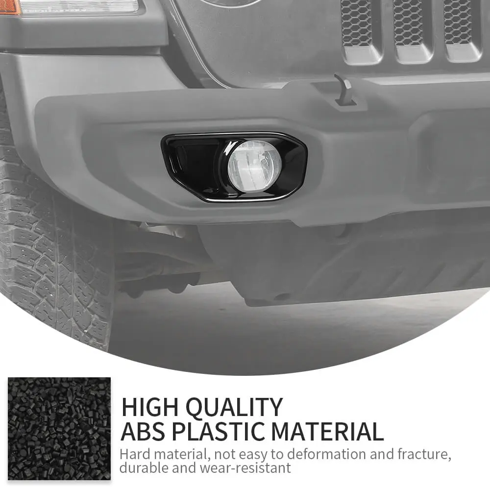 For 2018+ Jeep Wrangler JL/Gladiator JT Front Fog Lamp Light Trim Bezels C-Style - Image 7